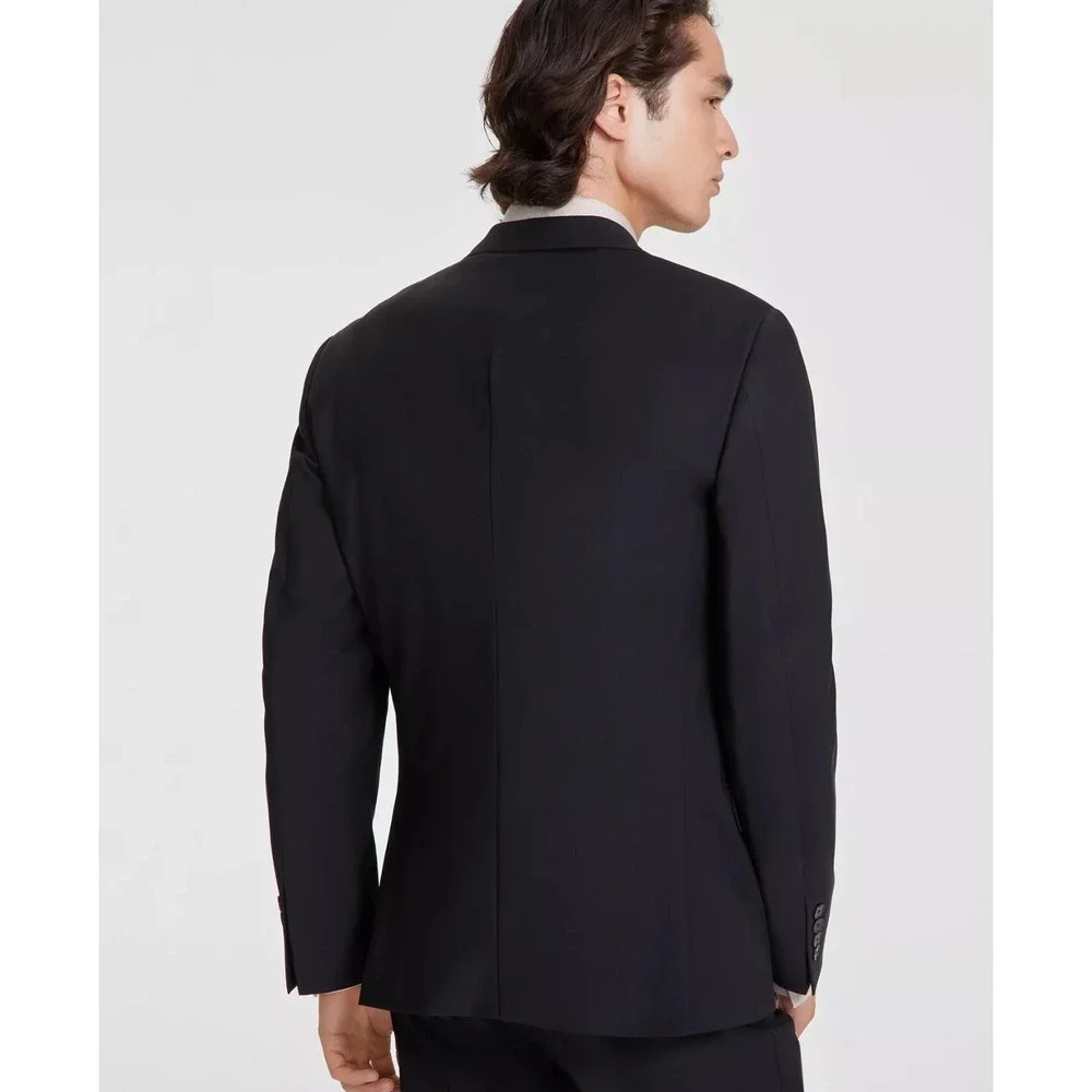 Calvin Klein Mens Slim‎ fit Suit Jacket 42R Black Solid Wool